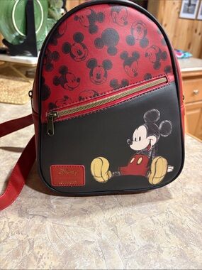 Disney Red and Black Mickey Mouse Mini Backpack